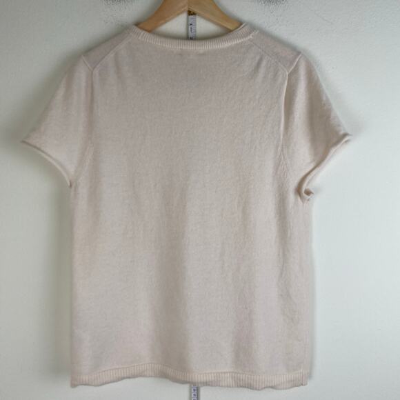 🛑SOLD🛑 J. Crew 100% Cashmere Relaxed T-Shirt Size XXL Milk Cream Top Sweater Old - Picture 8 of 12